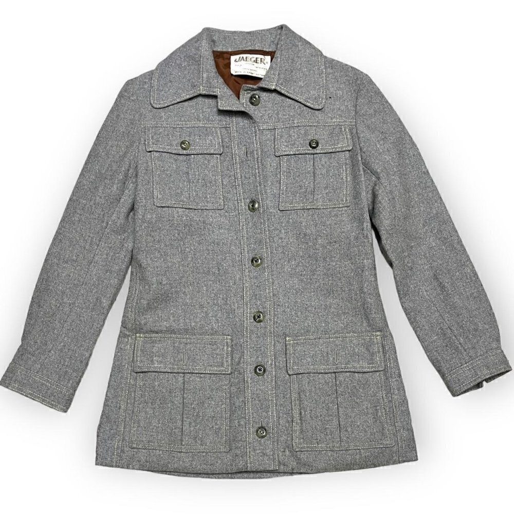 Jaeger London Vintage 90s WOOL Luxury Designer Pea Coat Jacket - Small